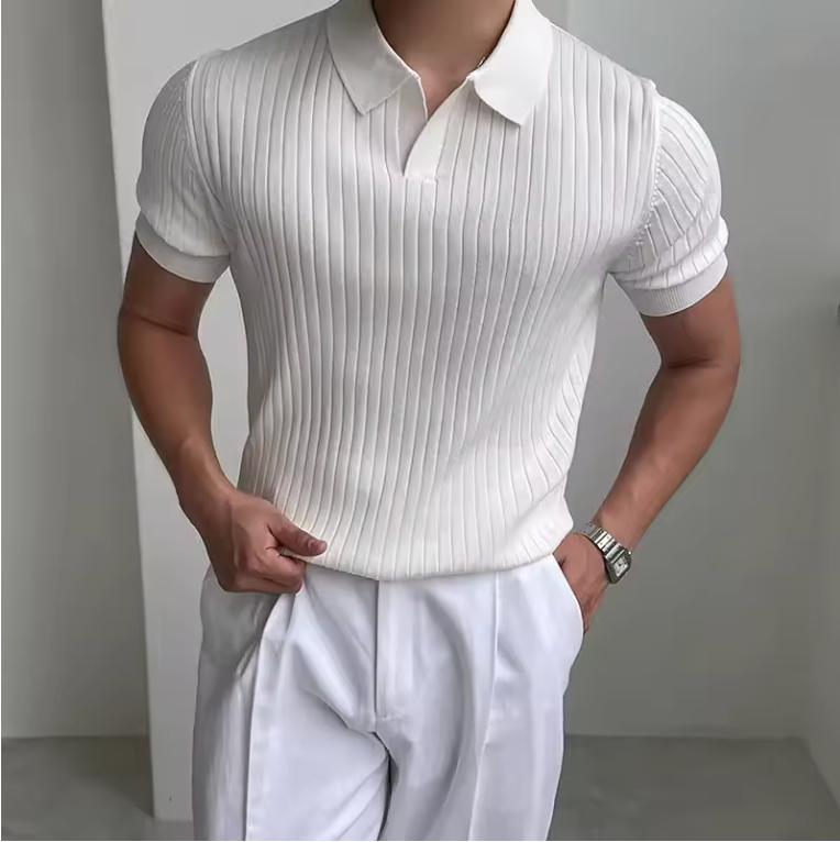 Slim-Fit Textured Polo